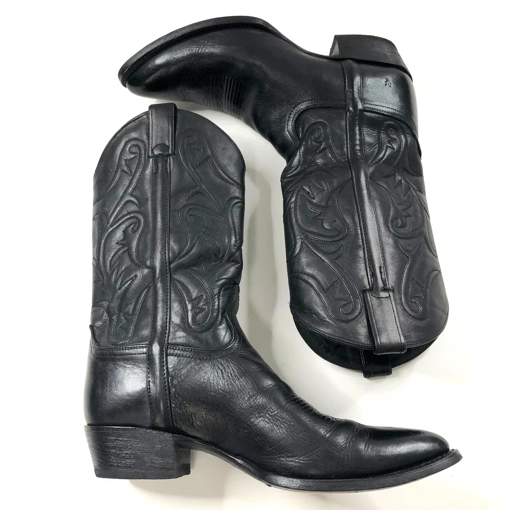 Frye Bruce Pull On Men's 13D Cowboy Western Leather Boot Black MINT 3487688
